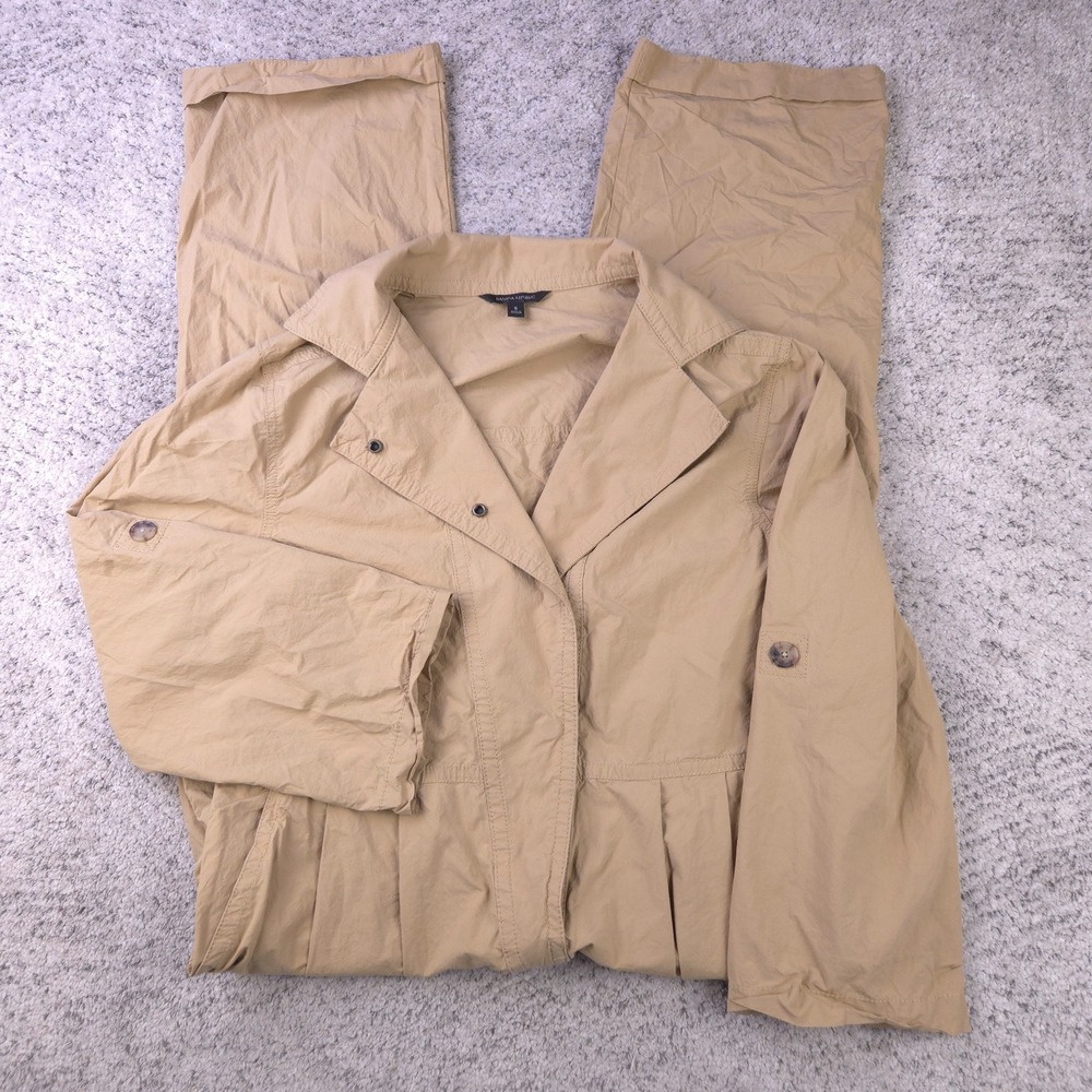 Banana Republic Jumpsuit Size Small Safari Coveralls Khaki Snap Long Sleeve GUC